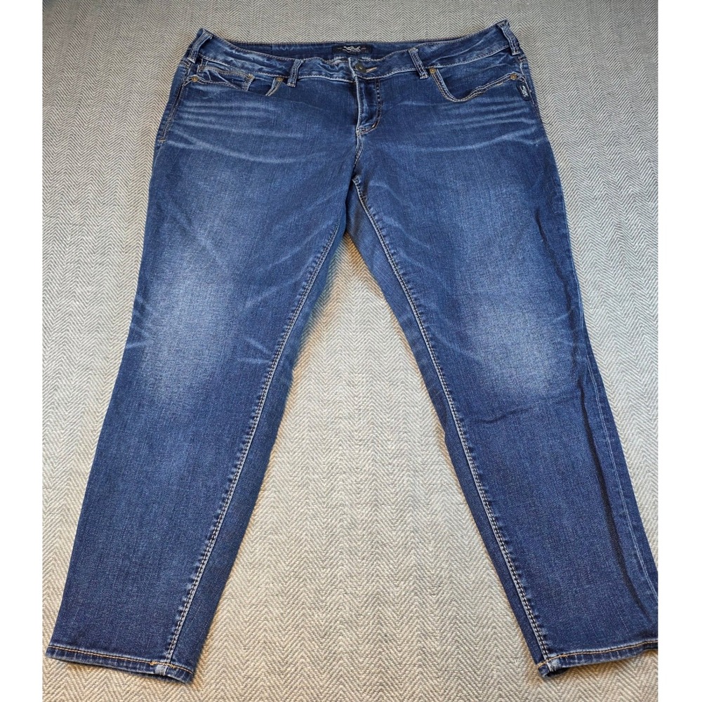 Silver Jeans Co Suki Ankle Skinny Jeans Medium Wash Plus Size 22 L27 W93112SSX41